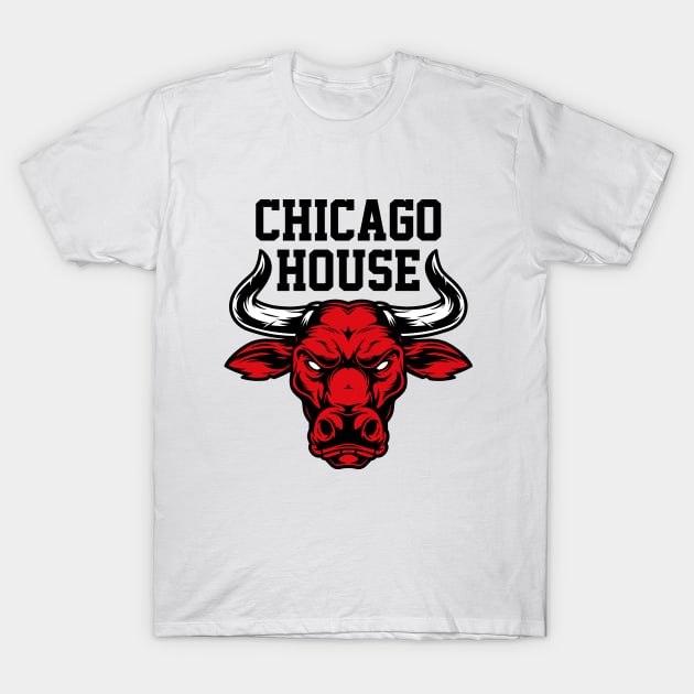 Chicago House Music Design Bulls T-Shirt by Acid_rain